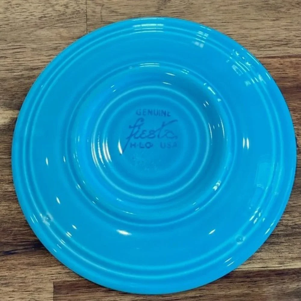 Fiestaware Mid Century Modern Dinnerware Cup & Saucer Set Original Turquoise